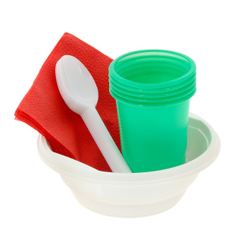 Одноразовая посуда Набор "Суповой" 5перс/20пр.: тарелки глуб.+стаканы0,2л+ложки+салф. *1/25