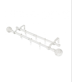 Карниз кованый раздвижной d16/19мм 2-рядный Белый, наконечники Ажур 1,6-3,0 Легранд *1