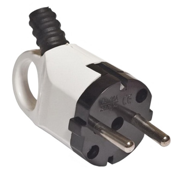 Вилка угловая с/з 16А 220В белая TDM SQ1806-0005 *10/35/350