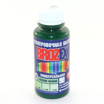 Колер паста BROZEX №25, 100 мл, зеленое яблоко