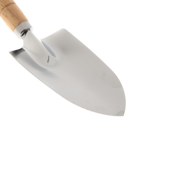 Совок посадочный L-275, широкий, нерж покр, дерев ручка (0532-1) ЦИ    *124144