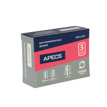 Задвижка дверная врезная APECS L-0126, черный матовый Задвижка дверная врезная APECS L-0126, черный матовый