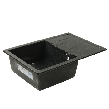 Мойка из искусственного камня прямоугольная черная глянцевая Джоли Z161Q4 (750х505х218) *1