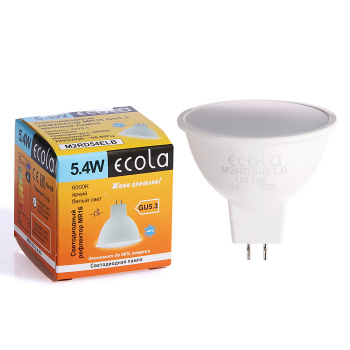 Лампа светодиодная Ecola, GU5.3, MR16, 5.4 Вт, 432 Лм, нейтральный белый свет
