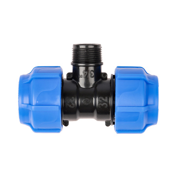 Тройник ПНД компрессия Ø 32х3/4"х32 наруж.резьба *1/25