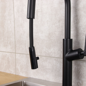 Смеситель для кухни Diadonna D60-0008BL высокий излив, выдвижная лейка, черный *1/6