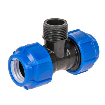 Тройник ПНД компрессия Ø 32х1"х32 наруж. резьба *1/75