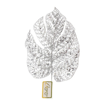 Ветка декоративная "Сказочный папоротник" 40 см, Серебро