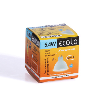 Лампа светодиодная Ecola, GU5.3, MR16, 5.4 Вт, 432 Лм, нейтральный белый свет