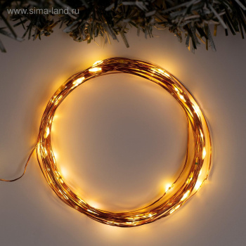 Гирлянда Нить 5 м 50LED тепл.бел.медная нить роса IP20 AAх3 (нет в комплекте) 5198320 *1/150