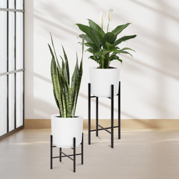 Подставка для цвет.кашпо напольная металл. d280мм, h510мм, квадр.труба Черный ПЦСТ2/Ч "Ника" *1