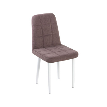 Стул АВИНЬОН КАТАНИЯ Велюр Какао+металл.каркас СТАНДАРТ Белый *4