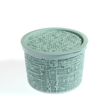 Коробка д/хранения пластм. с кр. "Бязь" кр. d175мм,в.125мм (2.0л) Морск.волн.М2328 ("М-Пл-ка") *1/14