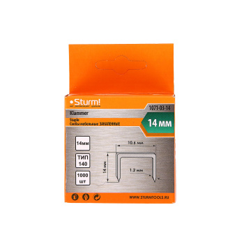 Скоба д/степлера STURM (арт.1071-03-14) тип 140 * 1/20/100