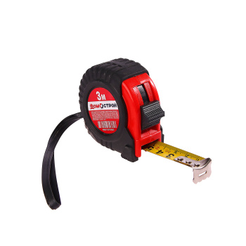 Рулетка  3м х18мм резино-пластик. корпус стальная лента фиксатор Домострой *12/120