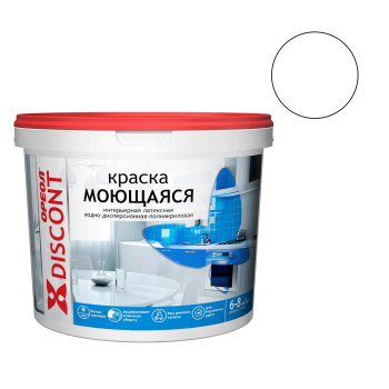 Краска латексная для стен и потолков 3 кг Дисконт Ореол моющаяся *1/4/144