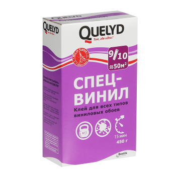 Клей для обоев виниловый 450г "Спец-Винил" Quelyd *1/15 Клей для обоев виниловый 450г "Спец-Винил" Quelyd *1/15