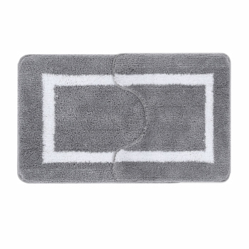 Коврик д/ванной Delphinium "Муза" Комплект:(45см х 75см)+д/туалета Серый микрофибра 103380 *1/30