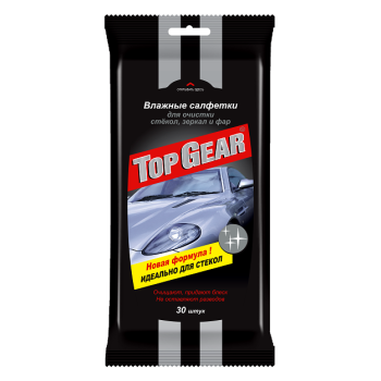 Салфетки влажные Top Gear №30  для стекол, зеркал, фар арт.48038 *32 Салфетки влажные Top Gear №30  для стекол, зеркал, фар арт.48038 *32