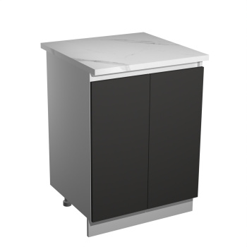 Шкаф напольный 600х850х600 мм BROZEX-WOOD Серый лед, с двумя дверцами, серый / графит