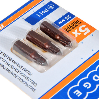 Бита крестовая PH2х 25мм (3шт) фрезерованная S2 хвостовик1/4"С EDGE PATRIOT *1/20/240