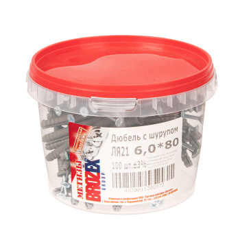 Дюбель с шурупом BROZEX 6,0*80 ВЕДРО (100шт) *6 Дюбель с шурупом BROZEX 6,0*80 ВЕДРО (100шт) *6