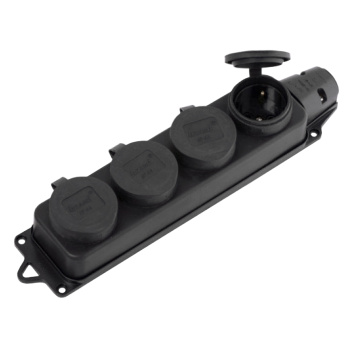 Розетка КАУЧУК "Smartbuy" 4мест. з/к 230В 2Р+РЕ 16А IP44 (SBE-16-4-00-R) *1/40